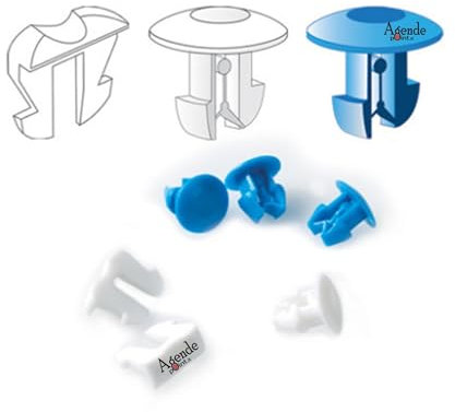 Agendepoint.it - Kit fermatarga universale 6 pezzi 2 fermi antivibrazione + 3 bottone blu ed 1 bottone bianco