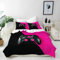 ANHOPE Schwarz Rosa Gamepad Bettwäsche Set Weich Microfaser Bettbezüge mit Reißverschluss 2 Teilig Bettbezug 135x200 cm & Kissenbezug 80x80 cm Bettdeckenbezug Set für Kinder Jungen Mädchen