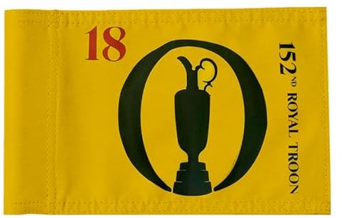 2BUT British Open 2024 Golf Pin Flag Practic Putting Green Golf Flag For Backyard Garden Double-Sewn 600D Nylon Miniature Pin Flag Regulation Tube Flag (8x6)