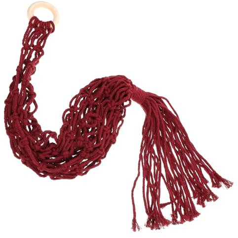 Amosfun Macrame Hanging Fruit Basket Woven Cotton Rope Home Kitchen Accessory Multi-function Vegetable Storage Decorative Fruit Hammock under Cabinet Organizer