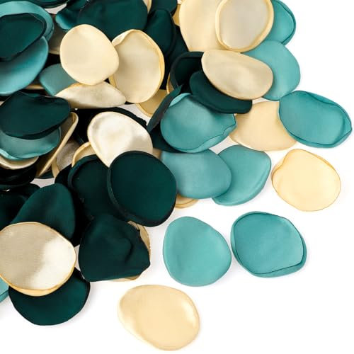 Styquenzer 200 PCS Green Silk Rose Petals for Wedding Decor Artificial Flowers Petals Champagne Green Rose Petals Flower Girl Basket Scatter Petals for Aisle Table Centerpieces Reception