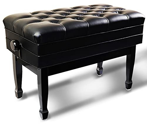 SGKOMN Klavierhocker Deluxe, höhenverstellbare Klavierbank mit Notenfach, bequemer, ergonomischer Klavierhocker mit Gummiglätter, schöne Landschaft