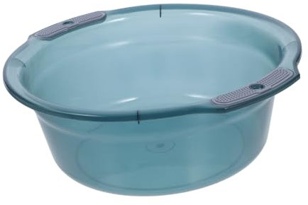COLLBATH Lavabo Plastique Pour Visage Bac à Vaisselle Pour Cuisine Lavabo Épais (moyen Bleu Transparent)