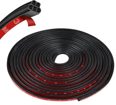 NVGVUP 8M Auto Türdichtung Selbstklebend, Universal 5 Löcher Akustische Gummidichtung Wasserdicht, Gummi Dichtungsband Selbstklebend für Autos, Boote, Wohnmobile, Auto Wetterschutz