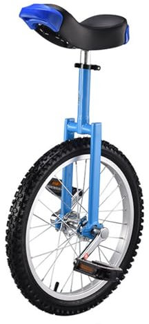 Generisch Einrad Fahrrad 16-24 Zoll Radtraining Balance Bike Höhenverstellbares Fahrrad-Einrad für Erwachsene, Tägliche Fitnessübungen, Radfahrübungen, Gleichgewichtstraining(Blue,20)
