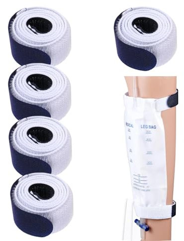 5 Stück Katheter Beinbeutel Gesamtlänge 66.5 Gurte Urinbeutel weiß Gurte Katheterhalter Stabilisierung Gerät Katheter Halterung Gürtel Für Katheter Urinbeutel Schlauch bein klettband befestigungsgurt