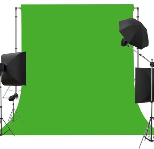 Greenscreen-Hintergrund für Fotoshootings, Stoff, 2,4 x 3 m | Vielseitiger Studio-Fotohintergrund, tragbar, nicht reflektierend, für Portrait, Party-Dekor, Videoaufnahmen