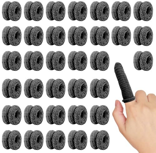 BORISCA 35 Stück Fingerverband, Fingerlinge Verband Elastisch Fingerpflaster Atmungsaktiv Fingerkuppenverband Finger Baumwolle Bob Fingerschutz Bei Verletzung verwendet (Schwarz)