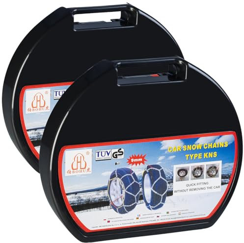 Lescars Schneekettenpaar: 2er-Set Schneeketten Größe XXL für Reifen 225/55 R19 u.v.m. (Spannketten, Auto Zubehör)