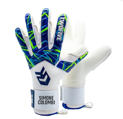 TWOFIVE Rio'14 Advance Professionelle Fußball-Torwarthandschuhe, für Kinder, Erwachsene (Rio'14 Advance, personalisierbar, Größe 6)