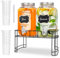 ZhouZGlass Glass Drink Dispenser with Tap, 2 Pack 4 Litre Beverage Dispenser with Fruit Infuser,Laundry Detergent Dispenser Punch Bowls Water Juice dispensers with Easy Flow Spigot for Outdoor