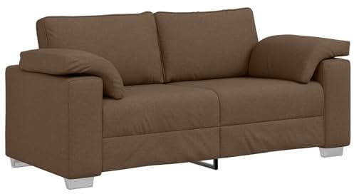 vidaXL Zeitgenössisches Braun 3-Sitzer Sofa mit verstellbaren Armlehnen, fleckenresistent, perfekt für Wohnzimmer und Familienräume, Bequeme Couchpolsterung