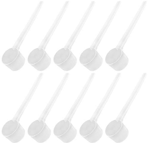 KATIMI 10PCS Washing Powder Scoop, 5g Scoop for Powder, Plastic Protein Scoop with Scale 2g 3g 4g, Transparent Scoops for Powder, Kitchen Cooking Tools for Liquids Powders Seasoning Oil Coffee Tea