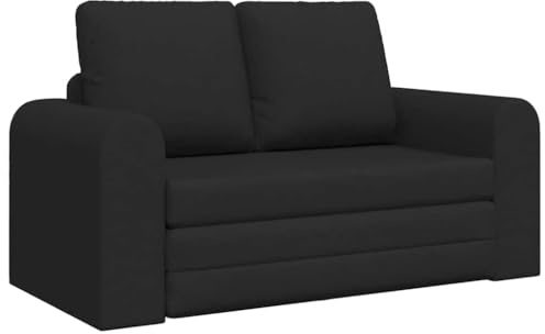 vidaXL Schlafsofa Schwarz 148 x 71 x 83 cm Stoff | Perfekt für kleine Wohnräume, Funktioniert sowohl als Sofa als auch als Bett, Weiche Polsterung für Entspannung