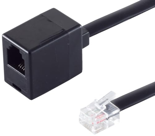 1aTTack.de 1x 6m - Cavo di prolunga telefonico RJ11 Western plug 6/4 a Western coupling 6/4 Cavo di prolunga RJ11