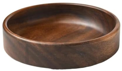 Ciotola da portata in legno di acacia, ciotole da insalata in legno, piatti da portata per alimenti, per cibo, frutta, insalata (20x20x4,5 cm)
