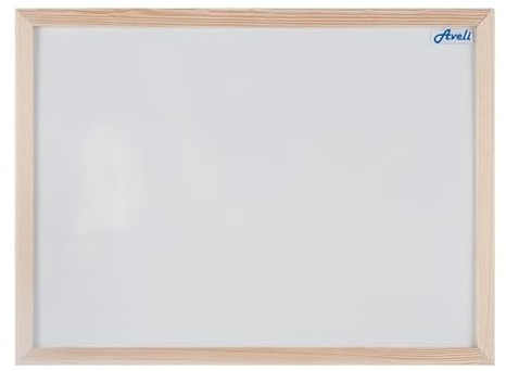 Magnettafel AVELI 60x40 cm – Weißes Whiteboard mit Holzrahmen – magnetisch & beschreibbar – Wandmontage horizontal/vertikal – für Büro, Schule, Zuhause