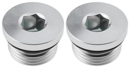 VGOL 2 Tapones de Acero UNF Galvanizados de 3/4-16 UNF con Sello de Goma para Aplicaciones de Baja Y Alta Presión