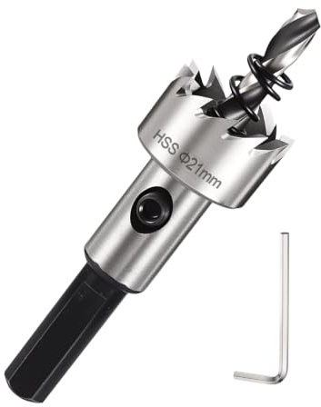 DTGN 13/16 Hole Saw 21mm 4341 High Speed Steel Hole Cutter Silver | Cutting Tool Good for Thin Metal/PVC/Acrylic/Plastic/Wood Board