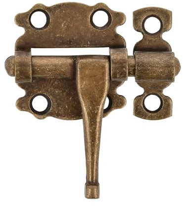 Amig - Chiavistello da Sovrapporre per Porte e Mobili Mod. 484 | Fermaglio di Sicurezza per Chiusura Orizzontale | Materiale Acciaio con Asse in Zamak | 40 mm | Stile Rustico | Include Viteria | Cuoio