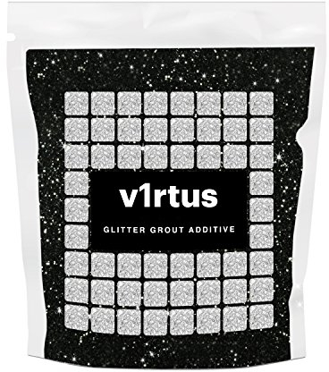 v1rtus Glitter Grout Additive - Black | Fine Metallic Flakes for Adding Sparkle to Old & New Kitchen & Bathroom Tiles | Enhance Your Indoor Grouting Projects with a Durable Sparkly Effect | 100 g