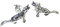 Howling Wolf Sterling Silber Ohrstecker .925 x 1 Paar Howl Wolves Ohrstecker
