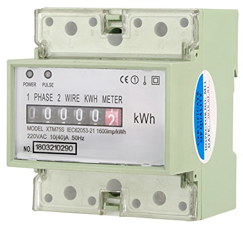 220V 10 (40) A Compteur électrique monophasé numérique 2 fils 4P DIN-Rail électronique KWh mètre Wattmètre, pour Installation sur Rail DIN Standard 35 mm