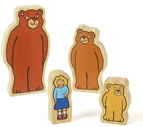 Yellow Door Goldilocks and the Three Bears Wooden Character Set| Storytelling | Traditional Tales | Story Book Play Characters | Early Educational Toy for kids age 2 3 4 5 | Wooden Toys | Literacy