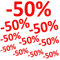 Aufkleber -50% 10er Set Prozent Sale Rabatt Reduziert Schaufenster Preisschild Ausverkauf Rot