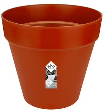 Elho Loft Urban Rund 25 - Blumentopf - Brique - Draußen - Ø 24.5 x H 22.2 cm