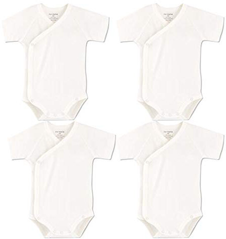 Baby Boys Girls Short Sleeves Kimono Onsies Cotton Baby Side-snap Bodysuit Pack of Cardigan Onsies for Infants (6-9 Months)