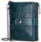 TEUEN Compagnon Portefeuille Femme Cuir Veritable Blocage RFID Porte Monnaie Femmes Fermeture Eclair 16 Emplacements Cartes, Petit Porte-Monnaie Porte Cartes Femmes avec Chaîne (Bleu)