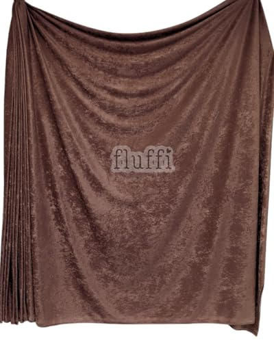 Crushed Velvet Stretch Material | Soft Furnishing, Craft Velour & Dressmaking Fabric | Same Day Dispatch | Sold By The Metre | By Tia Knight Q156 (Brown)
