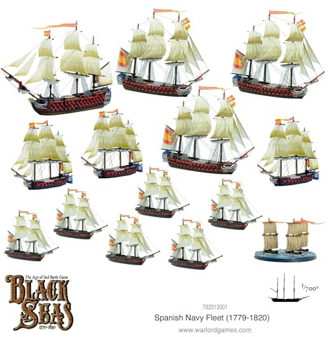 Warlord Games - Black Seas: Spanish Navy Fleet (1770 - 1830) Starter Set (792013001)