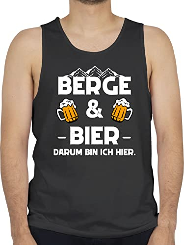 Tank Top Männer - Skiurlaub Apres Ski - Berge und Bier - 3XL - Schwarz - sprüche Shirts Spruch axelshirt sprueche achselshirts sprüchen Tanktop spruechen Shirt Herren sprüche, muskelshirt