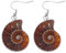 chenpaif Ohrringe, natürliche Schnecke Ammonit Spiral Whorl Conch Shell Fossils Anhänger baumeln Ohrringe