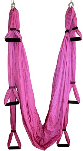 FLY FLU Yoga Hangematte Elastisch, Yoga-Hängematte No Stretch Aerial Yoga-Hängematte Aerial Yoga-Hängematte Flip The Swing Hängender Trainingsgürtel Yoga-Anfänger In Großer Höhe,Pink