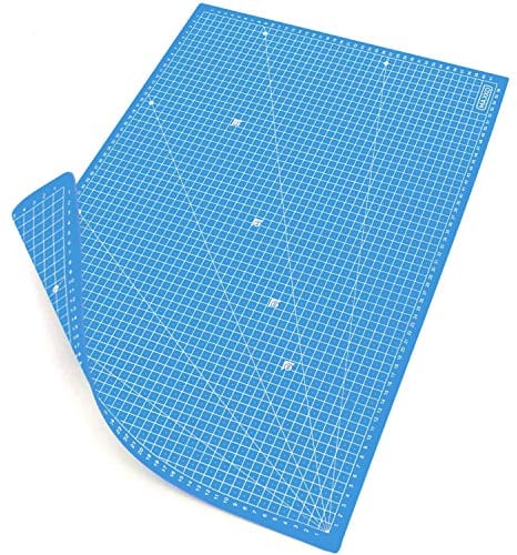 MAXKO Schneidematte A2 (60 x 45 cm), blau, Bastelunterlage schnittfest, selbstheilend, beidseitig bedruckt, metrische Einteilung - Schneideunterlage, Cutting Mat, Schreibtischunterlage