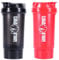 GORILLA SPORTS® Protein Shaker - 500ml, mit Pulverfach und Sieb, BPA frei, für Cremige Klumpenfreie, Mikrowellen Geeignet, Rot oder Schwarz - Proteinshake, Eiweiß Shake, Trinkflasche, Shaker Becher