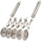 5-Rad Gebäckschneider mit Griff Edelstahl Doppelschneider Verstellbarer Pizzaschneider Multi-Round Teigschneider Roller (Silber)