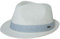 Comhats Chapeau de paille Fedora fait main pour homme, 16010_ blanc/bleu, M
