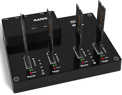 MAIWO Docking station 4-bay M.2 NVME Clone SSD , USB-C 10 Gbps, duplicatore offline e lettore, supporto per B&M-Key SSD”. K3015P2+