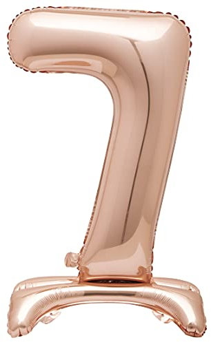 Unique Party 59597 - Riesen Stehen Nummer 7 Ballon - 76 cm - Roségold