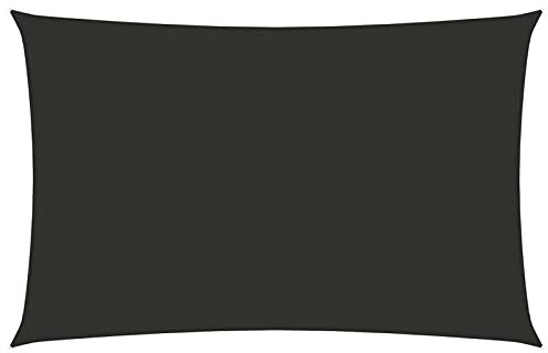 Tidyard Voile de Parasol, Voile d'Ombrage Protection des Rayons UV Tissu Oxford rectangulaire 3,5x5 m Anthracite