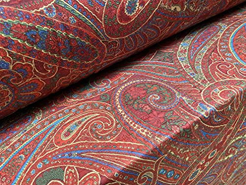 Slub Single Jersey Stoff, Meterware – Paisley Print – Rot