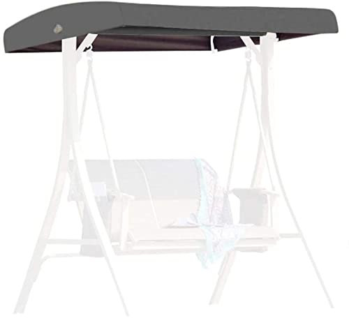 FYTY Replacement Canopy for Swing Seat 3 Seater Garden Hammock Cover, 210D Oxford Cloth Patio Swing Top Cover with 4 Reinforced Corner Pockets - UV Protection,Gray,191x120x18/23cm