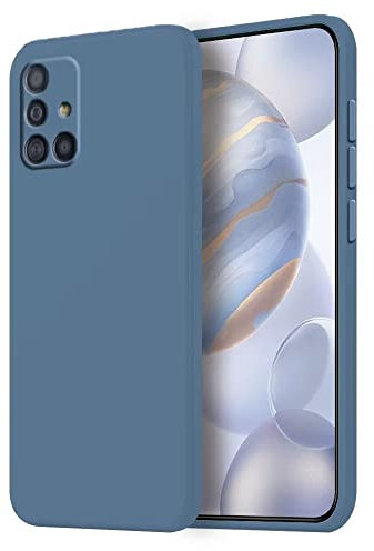 HONLEN Coque pour Samsung Galaxy A51 4G Protection Étui, (6.5 inches) Liquide TPU Silicone Case Anti Rayures Ultra Mince Souple Cover en Silicone Gris Lavande