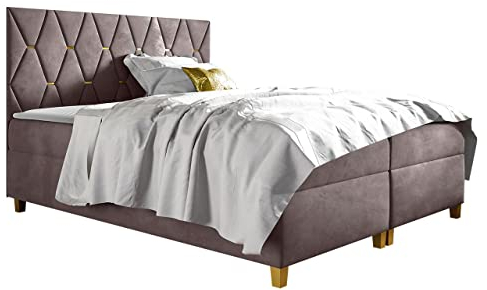 Mirjan24 Boxspringbett Irossu mit 2 Bettkästen + Springaufbeschlag, Topper und Matratze, Polsterbett, Doppelbett, Bett mit Polsterkopfteil, Continentalbett, Bettgestell (Fresh 9, 160 x 200 cm)