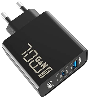 70W USB C Ladegerät Type C PD GaN Netzteil 2-Port USB C Netzteil für MacBook Pro/Air Dell XPS 15 Google iPhone 14/13 iPad Pro, Google Pixel Lenovo Samsung Galaxy S23 Ultra S22