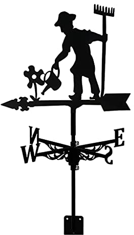 SGerste Girouette décorative rétro pour jardin, clôture de jardin, décoration de la maison, indicateur de direction extérieur en acier inoxydable pour jardin, cour, agriculteur